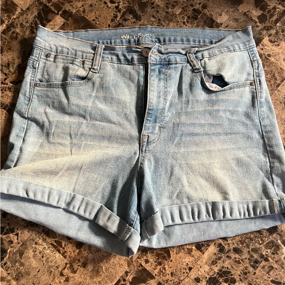 Wallflower Light Blue Denim Shorts